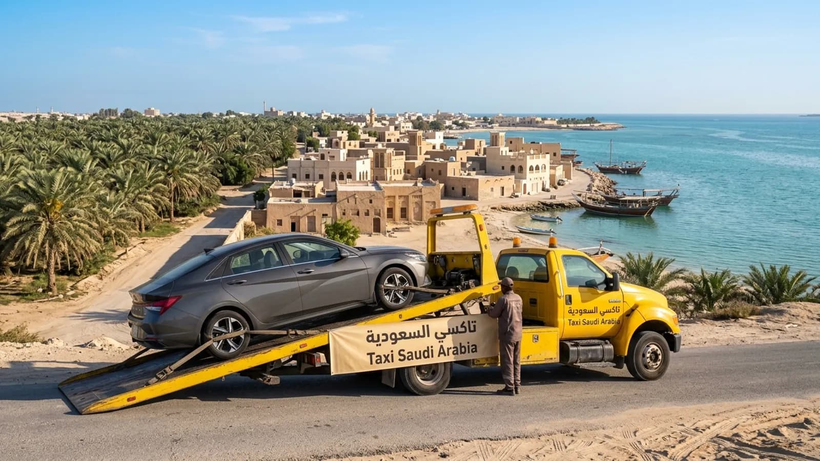 Car recovery in Qatif (سطحة القطيف)